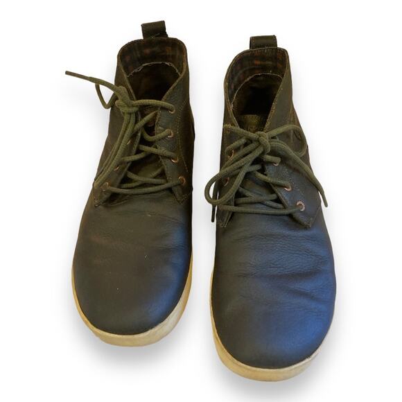 Mens Chaco Mid Davis Dark Olive Green Off White Lace Up Fashion Sneakers Size 12 - Picture 4 of 15